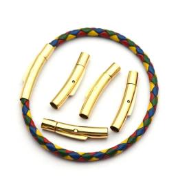 Atacado 10 peças fechos magnéticos de aço inoxidável cabo de couro pulseira fivela colar fecho diy acessórios de fabricação de jóias - Image 4