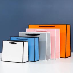 Sacos De Presente De Papel Kraft Marrom e Branco Com Alças, Presente De Aniversário, Sacos De Compras, Saco De Armazenamento De Cosméticos, Saco De Viagem, 10 Pçs/lote - Image 4
