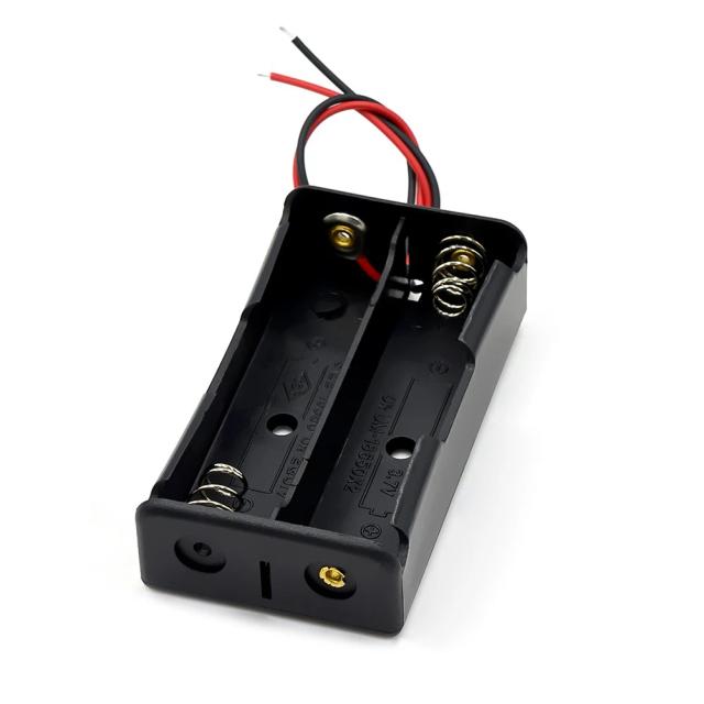 Suporte de Baterias DIY com Fio Conductor - Caixa Plástica Preta para Baterias 18650 3.7V com 1 a 4 Entalhes