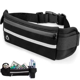 Pochete Esportiva cintura Preta porta celular garrafa utensílios para Corrida Preta - Image 1