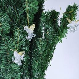 Decoração de natal ornamento anjo transparente árvore de natal pendurado pingente festa cena decoração cref decoração para casa crianças presente - Image 5