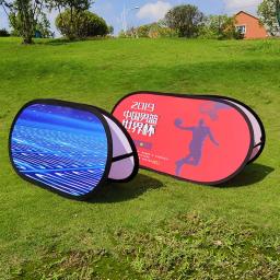 Triângulo de impressão personalizada pop-up suporte de exibição de faixa de esportes decoração de publicidade ao ar livre eventos esportivos - Image 3