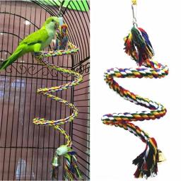 Pendurado Trançado Vime Corda Papagaio Brinquedo, Budgie Mastigar Gaiola, Brinquedo Calopsita, Pet Stand, Acessórios de treinamento Mordida Swing Suprimentos - Image 1