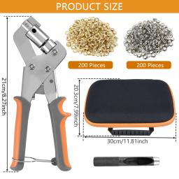 Manual Grommet Punch Press Machine, ilhós para roupas, sapatos, bolsa, artesanato de couro, DIY, novo, 400pcs, 10mm - Image 6