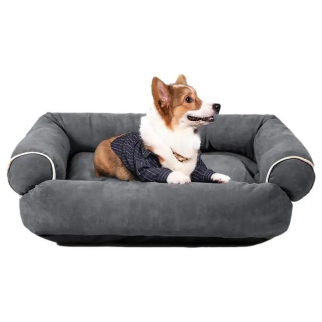 Cama ortopédica antiderrapante de luxo para cães com almofada respirável e travesseiro confortável para animais de estimação grandes e pequenos