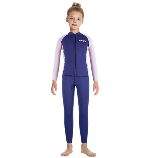 Roupa Térmica Grossa de Neoprene Infantil - Conjunto de 2 Peças para Surf e Mergulho 2,5mm