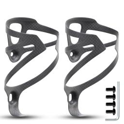 HUALONG Gaiola para garrafa de água de bicicleta de fibra de carbono 3K Gaiolas para suporte de garrafa de água para bicicleta de estrada MTB, preto fosco, peso (16± 2g) - Image 1