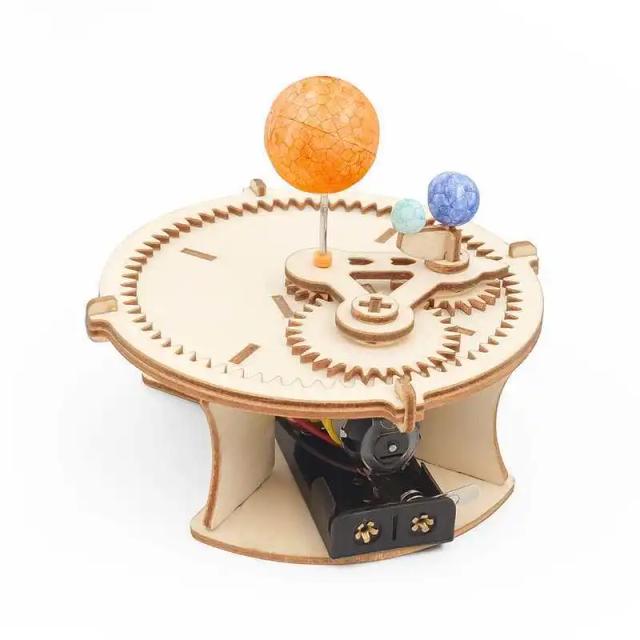Kit Mecânico Modelo Sistema Solar De Madeira Brinquedo Educativo Crianças