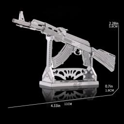 Quebra-cabeça 3D Metal Laser Cut, Kits de modelos, brinquedos para crianças, DIY, AK47 - Image 5