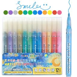 Marcadores de Tinta Acrílica para Artesanato DIY, Fontes de Arte, Fontes de Arte, Madeira, Lona, Pedra, Gasolina, Vidro, Superfícies Cerâmicas, 12, 24 Pack - Image 2