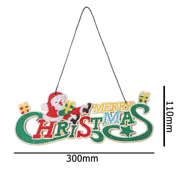 Kits de Pintura em Diamante 5D para Artesanato: Grinalda de Cristal de Natal com Strass, Decoração para Parede e Porta, Ideal para Presentes