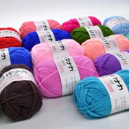 DIY Hand Knitting Milk Cotton Yarn, 4 Ply Soft Baby Yarn, Artesanato de crochê, 80% Fibra De Grampo Longa, 60m, 66yd, 25g - Image 1