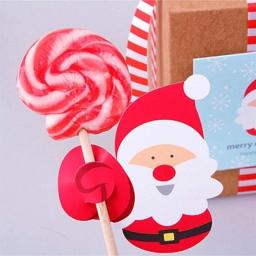 Cartões de papel pirulito, desenhos animados, Papai Noel, pinguim boneco de neve, pacote de presentes, embrulho infantil, decoração de festa de ano novo - Image 2