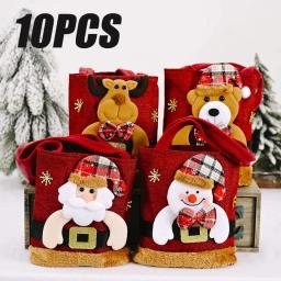 Sacos de presente de Natal para crianças e adultos, sacola de maçã, fofa, interna, decoração, 1 a 10 unidades - Image 1