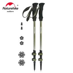 Naturehike bengala primeira neve ext1 fibra de carbono caminhadas pólos 3 seção ultra-leve telescópica escalada ao ar livre caminhadas cana - Image 1
