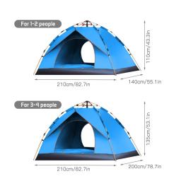 Novas barracas de acampamento automáticas família ao ar livre barraca turística 4 estações à prova dwaterproof água 1-4 pessoas barraca de viagem sol praia proteção - Image 4