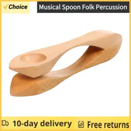 Instrumento De Percussão Musical De Madeira, Madeira Natural, Som Folclórico, Colheres Tradicionais, Presente para Adultos e Crianças - Image 1