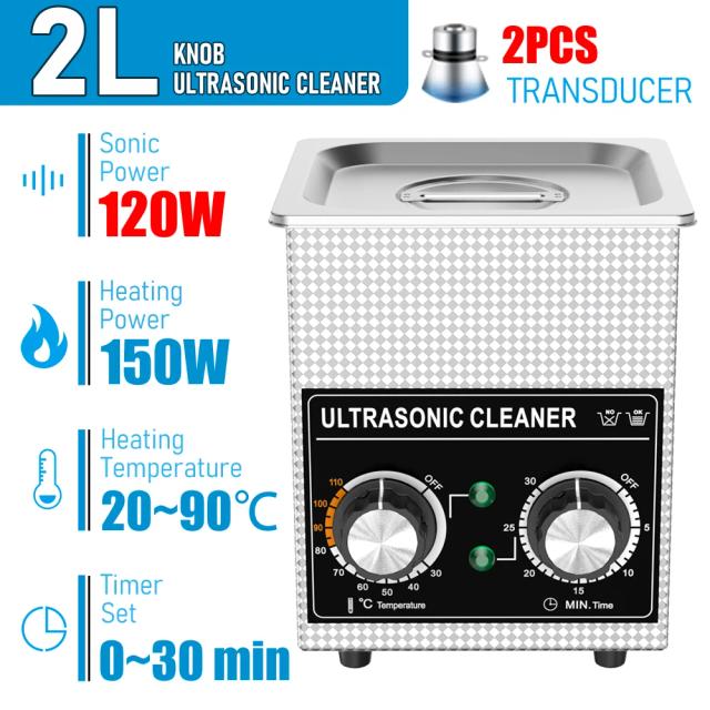 Limpador de Louças Portátil Ultrassônico de 2L e 120W para Praticidade na Cozinha