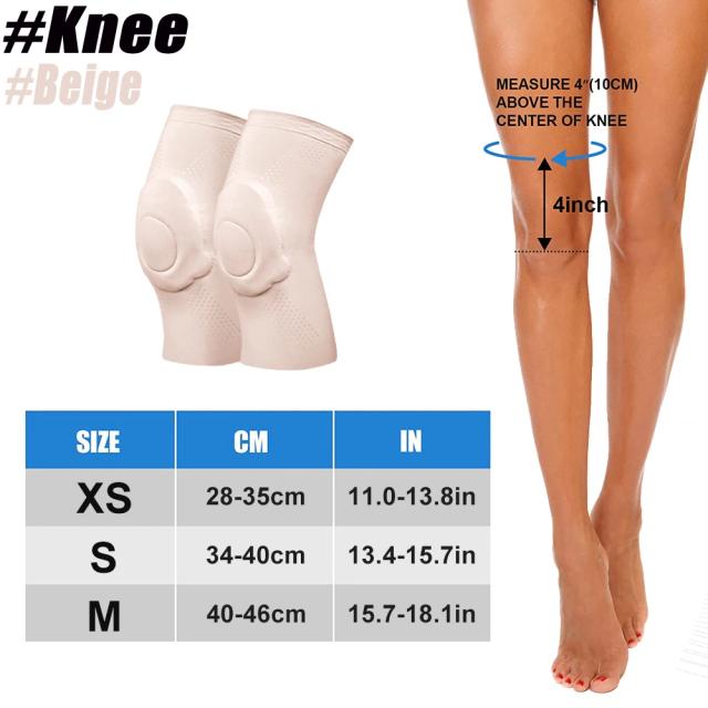 Joelheira de Compressão e Cotovelo em Gel de Silicone para Mulheres - Conforto Ideal para Voleibol, Dança, Ioga e Pole Dance, 1 Par