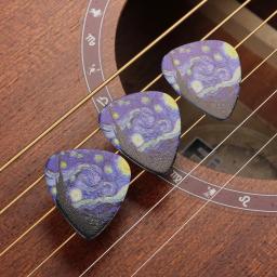 Conjunto de palhetas de guitarra, conjunto de 3 peças, 0,46mm, 0,71mm, 0,96mm, céu estrelado, acústico, elétrico, palheta, remo - Image 2