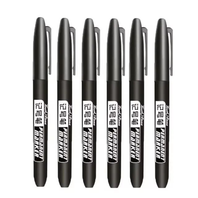 Kit de 10 Canetas Marcadoras Permanentes para Mangá - Cores Preto, Azul e Vermelho, À Prova d'Água, Ideal para Esboços e Arte em Papelaria