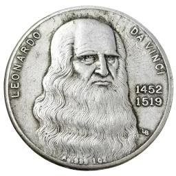 A Moeda Comemorativa do Artista Da Vinci, Cópia em Prata, 1452-1519 - Image 2