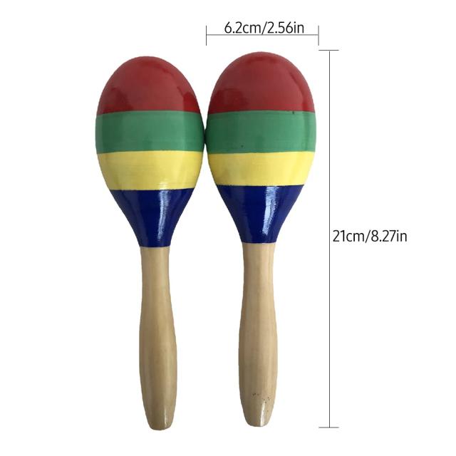 Martelo de Areia de Madeira para Crianças - Instrumento Musical de Percussão com Shaker - Par de Brinquedos Divertidos