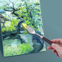 Aço inoxidável pintura a óleo faca, raspador de arte, acrílico pigmento guache, cor mistura espátula, óleo pastel rodo, arte suprimentos - Image 6
