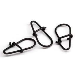 100 pçs/lote Matte preto Snap Barril De Pesca Giratória Segurança Snaps Ganchos Fishhook Pesca Tackle Box Acessório ferramenta iscas - Image 4