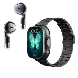 Esportes relógio inteligente sem fio, fone de ouvido bluetooth, chamando monitor de saúde, fitness registro, TWS, 2 em 1 - Image 2