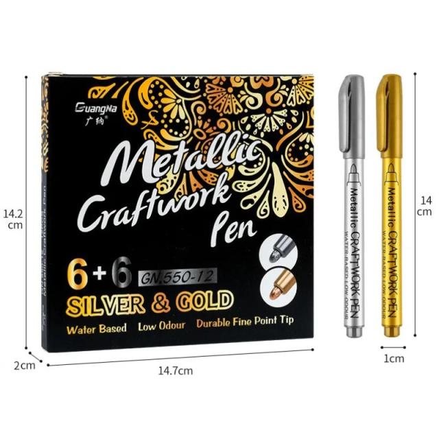Canetas Metálicas Impermeáveis para Pintura em Cerâmica, Vidro e Rock Mug - Ideal para DIY e Artesanato