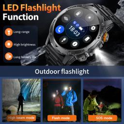 Lige 2025 novo para huawei xiaomi 1000mah amoled relógio inteligente masculino esportes fitness lanterna led 3atm à prova dwaterproof água bt chamada smartwatch - Image 6
