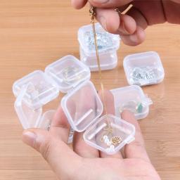 Mini caixa de armazenamento de plástico transparente estojo de jóias organizador de armazenamento transparente armazenamento portátil multifuncional 40pcs por conjunto - Image 5