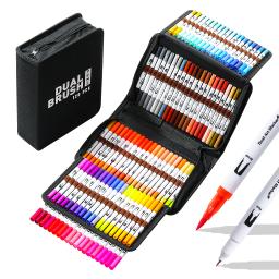 12/24/36/48/72/120 cores arte marcadores canetas desenho pintura forro fino dicas duplas caneta pincel para aquarela caligrafia arte suprimentos - Image 1