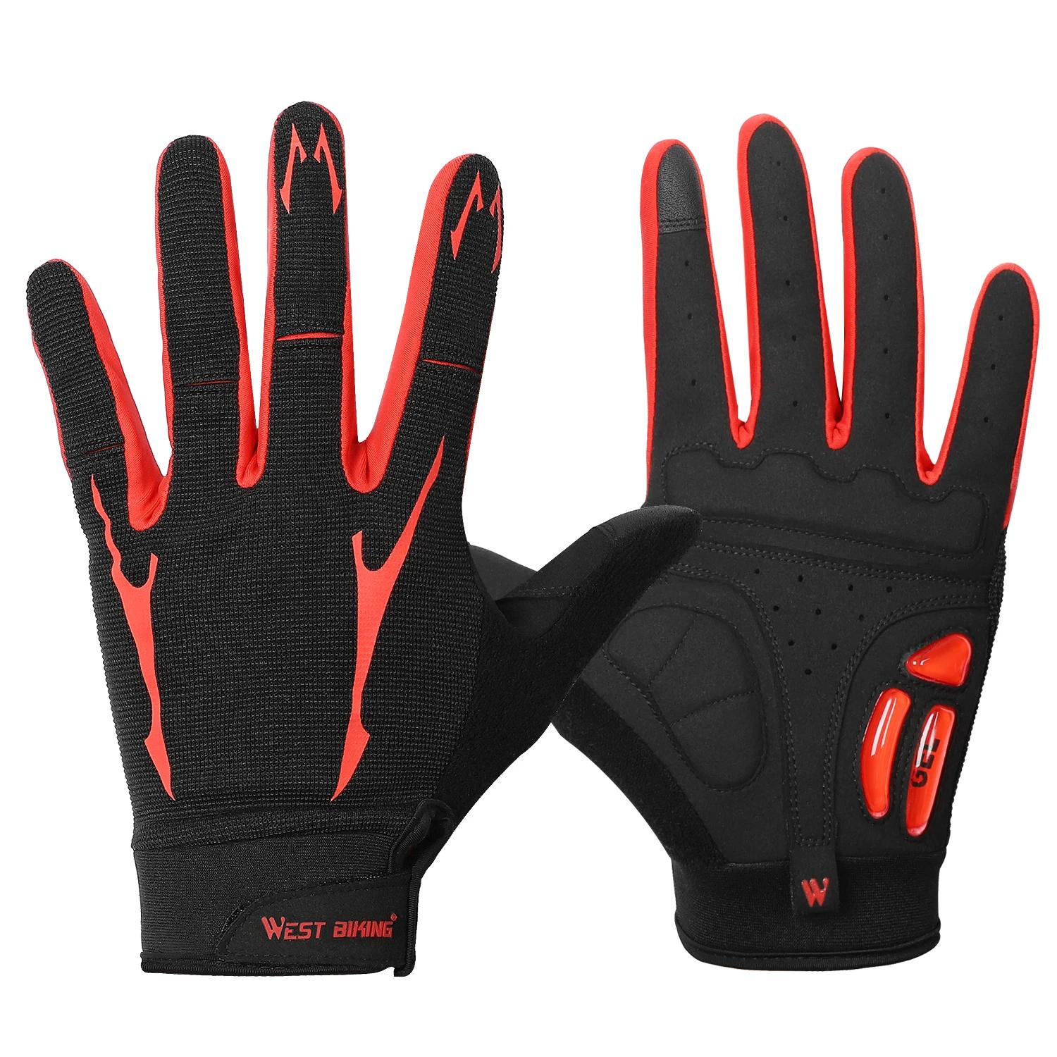 Oeste ciclismo-luvas de ciclismo gel respirável, antiderrapante, dedo inteiro, silicone, para tela sensível ao toque, para esportes, mtb, enduro, verão - Image 1