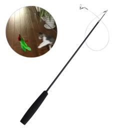 Brinquedo varinha para gatos, adorável, para gatos internos, penas verdes, vara longa, gatos felinos, suprimentos - Image 2