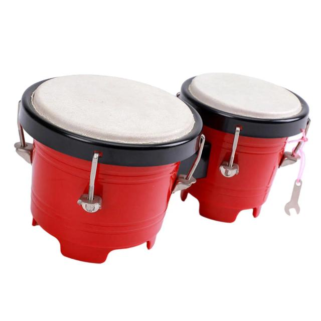 Bongôs de Percussão Profissionais Ajustáveis Montessori - Tamanhos de 4" e 5" com Design Africano