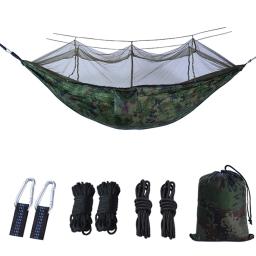 Hammock Camping Outdoor portátil com Mosquiteiro, Alta Resistência Parachute Tecido Hanging Bed, Caça Swing Dormir, Leve - Image 2