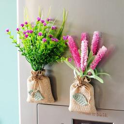 Compre 3 ganhe 1 bolsa de linho flores artificiais adesivos magnéticos faça você mesmo simulação de flor de geladeira ímã de cozinha decoração de casa presente - Image 1