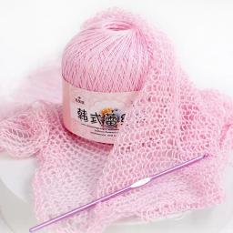 Fio de algodão para chapéu DIY e xale boneca, Tricô manual de seda, Linha fina do crochê, 50g por PC - Image 6