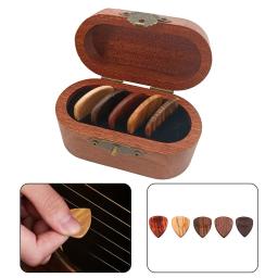 Suporte de presente para palhetas de guitarra, caixa de madeira com 5 palhetas de madeira, caixa de armazenamento, instrumentos, guitarras elétricas acústicas, acessórios - Image 6