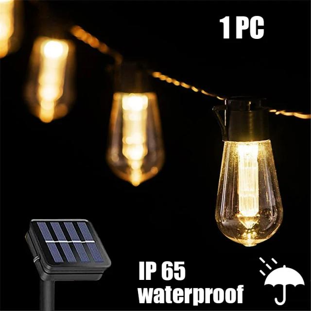 Iluminação Solar LED Edison para o Natal e Festas ao Ar Livre, 30 Lâmpadas Impermeáveis, Estilo Retro para Jardins e Acampamentos, IP65, Pacote com 1 ou 2 Peças