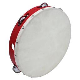 Mão pandeiro com Metal única linha, Jingles Sheepskin Drum Skin, pratos de Metal, 8pcs, 10" - Image 3