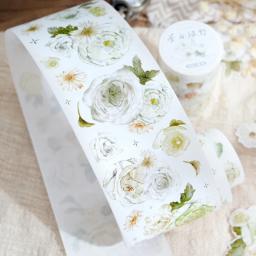 Yoofun-Primavera Fita Floral Washi, Fita Adesiva de Flores, Fita Decorativa para Artesanato DIY, Diário, Scrapbooking, Diário, Cartão, 6x200cm - Image 4