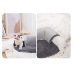 Túneis de cama de gato, interior duplo uso, jogável, removível, lavável com túnel em forma de U, divertido, pendurado bola, brinquedo de treinamento - Image 2