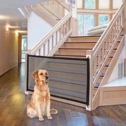 Cerca dobrável portátil para cão e gato Produtos para animais, Cerca de quarentena, Barreira para cães, Malha sem soco, Balcony Security Fence - Image 4