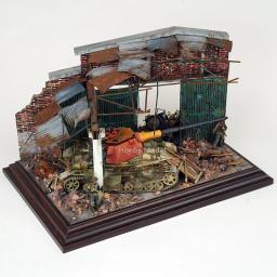 Sem pintura 1/35 kits de modelo de construção ruínas casa artesanal em miniatura de madeira diorama cena para micro paisagem arquitetura modelo - Image 2