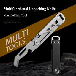 Keychain Folding Knife Multitool Box Cutter Ferramentas manuais de emergência de acampamento Multiuso EDC Pocket Knife Gadgets de sobrevivência - Image 1