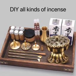 Kit De Fabricação De Incenso De Latão Zen Tradicional, Fragrância De Mão Portátil, Ferramentas De Molde De Selo Em Pó, Queimador De Incenso Antigo, Acessórios DIY - Image 4