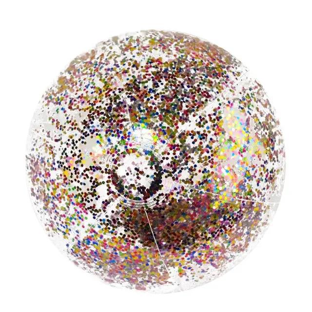 Bola de Praia Inflável Glitter 40cm - Diversão Brilhante para Verão